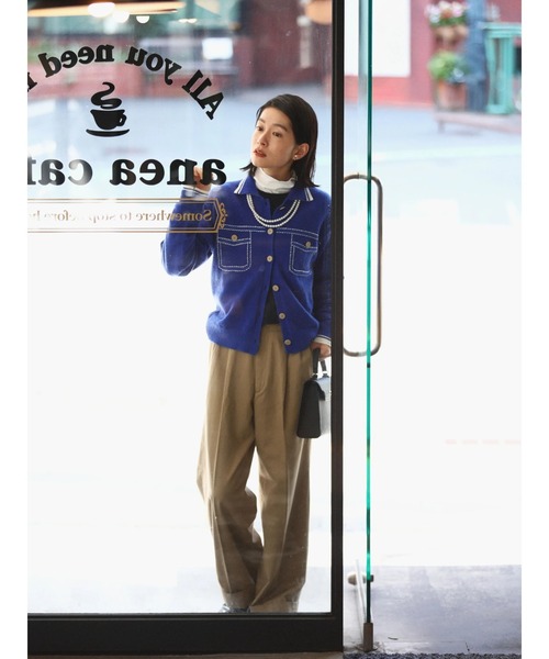 McGREGOR(マックレガー)の「【EDIT-B】ニットショートジャケット(カーディガン/ボレロ・レディース・ロイヤルブルー/ブラック・M)」の12枚目の写真