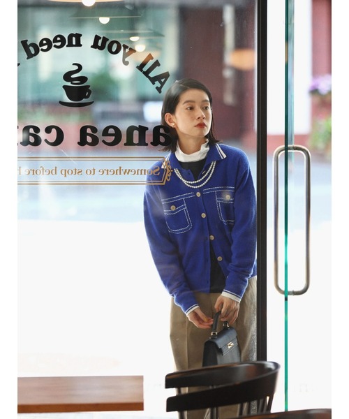 McGREGOR(マックレガー)の「【EDIT-B】ニットショートジャケット(カーディガン/ボレロ・レディース・ロイヤルブルー/ブラック・M)」の13枚目の写真