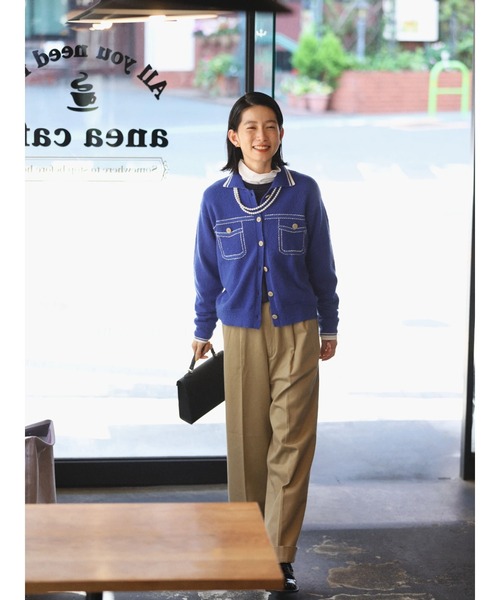 McGREGOR(マックレガー)の「【EDIT-B】ニットショートジャケット(カーディガン/ボレロ・レディース・ロイヤルブルー/ブラック・M)」の14枚目の写真