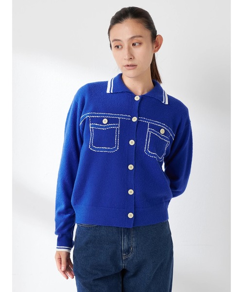 McGREGOR(マックレガー)の「【EDIT-B】ニットショートジャケット(カーディガン/ボレロ・レディース・ロイヤルブルー/ブラック・M)」の16枚目の写真