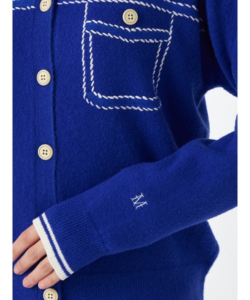 McGREGOR(マックレガー)の「【EDIT-B】ニットショートジャケット(カーディガン/ボレロ・レディース・ロイヤルブルー/ブラック・M)」の4枚目の写真