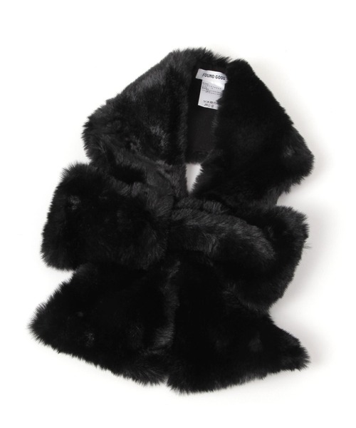 FOUND GOOD（ファウンドグッド）の「リボンマフラー（マフラー・レディース・ベージュ/ブラック・FREE）」の5枚目の写真