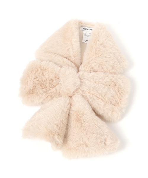 FOUND GOOD（ファウンドグッド）の「リボンマフラー（マフラー・レディース・ベージュ/ブラック・FREE）」の6枚目の写真