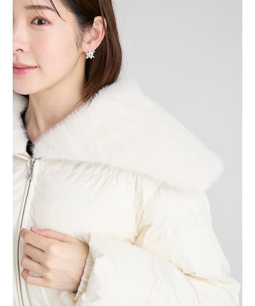 セルフォード　ファー襟付きキルティングショートコート　36 アイボリー CELFORD（セルフォード）の「ファー襟付きキルティングショートコート
