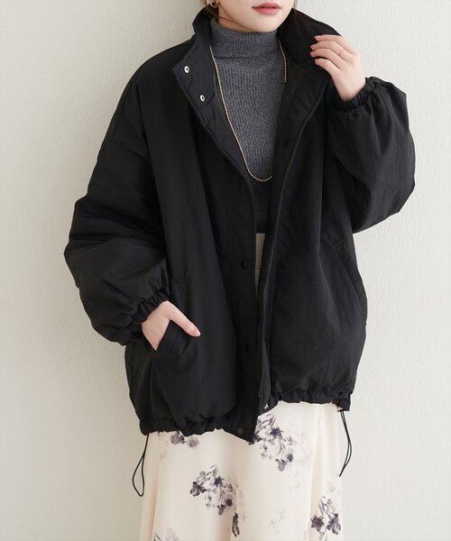 natural couture（ナチュラルクチュール）の「ナイロンワッシャーリバーシコート（ダウンジャケット/コート・レディース・ブラック/アイボリー/グリーン/ベージュ・FREE）」の13枚目の写真