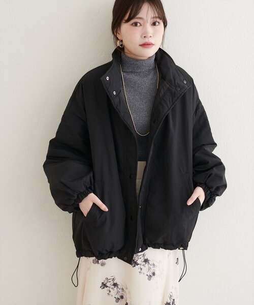 natural couture（ナチュラルクチュール）の「ナイロンワッシャーリバーシコート（ダウンジャケット/コート・レディース・ブラック/アイボリー/グリーン/ベージュ・FREE）」の14枚目の写真