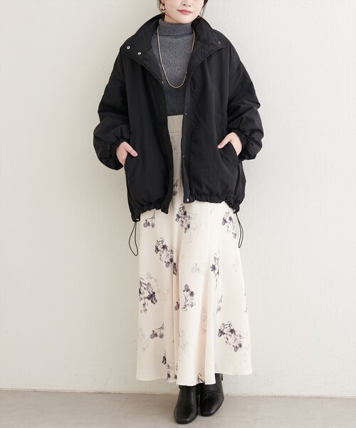 natural couture（ナチュラルクチュール）の「ナイロンワッシャーリバーシコート（ダウンジャケット/コート・レディース・ブラック/アイボリー/グリーン/ベージュ・FREE）」の16枚目の写真