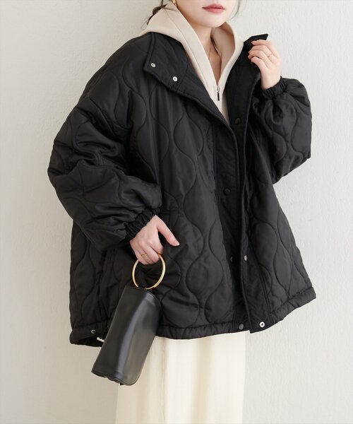 natural couture（ナチュラルクチュール）の「ナイロンワッシャーリバーシコート（ダウンジャケット/コート・レディース・ブラック/アイボリー/グリーン/ベージュ・FREE）」の17枚目の写真