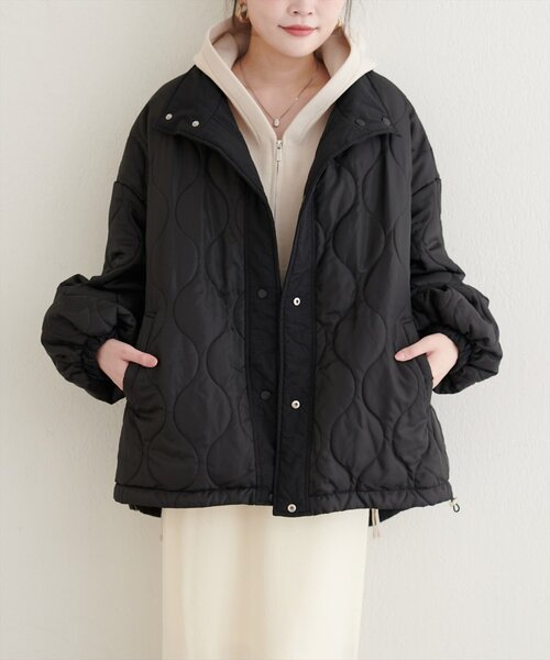 natural couture（ナチュラルクチュール）の「ナイロンワッシャーリバーシコート（ダウンジャケット/コート・レディース・ブラック/アイボリー/グリーン/ベージュ・FREE）」の18枚目の写真