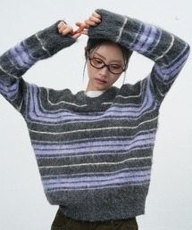 GENERAL IDEA | 【GENERAL IDEA】ヘアリーボーダールーズニットプルオーバー / HAIRY STRIPE LOOSE FIT PULLOVER(ニット/セーター)