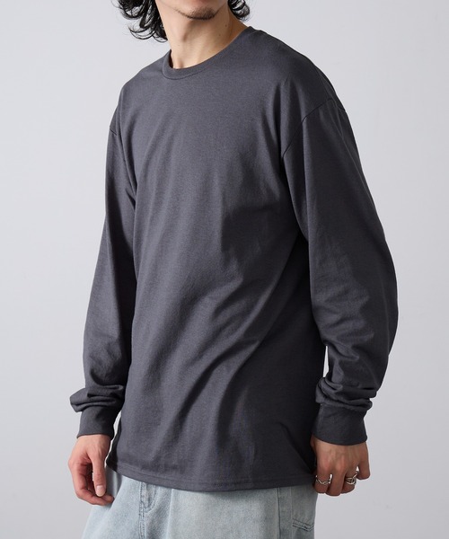 JERZEES（ジャージーズ）の「【JERZEES】5.4 oz. DRI-POWER 50/50 Long-Sleeve T-Shirt 長袖Tシャツ 無地  ロンT 29LSR UNTR（Tシャツ/カットソー・メンズ・ブラック/グレー/チャコールグレー/アッシュ/ネイビー/ホワイト・S/M/L/XL）」の3枚目の写真