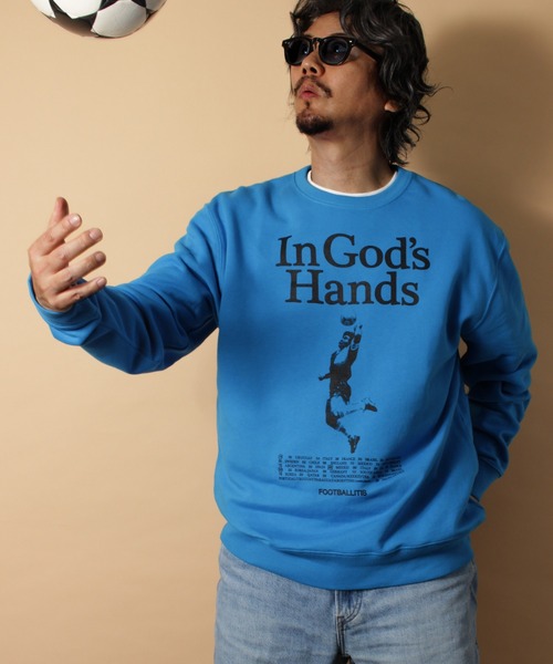 LIBERTY CITY（リバティシティ）の「【LIBERTY CITY/リバティーシティ】 [IN GOD'S HANDS] ライト・スウェット・クルーネック（スウェット・メンズ・グリーン/ブルー/ホワイト・2/4/3）」の3枚目の写真