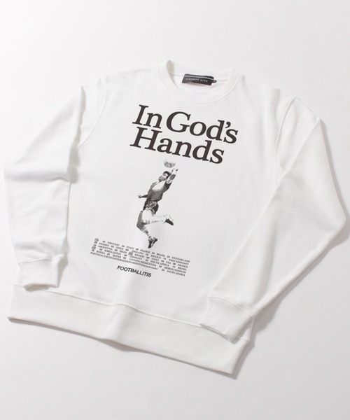 LIBERTY CITY（リバティシティ）の「【LIBERTY CITY/リバティーシティ】 [IN GOD'S HANDS] ライト・スウェット・クルーネック（スウェット・メンズ・グリーン/ブルー/ホワイト・2/4/3）」の4枚目の写真