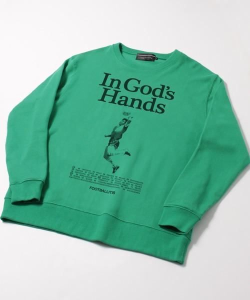 LIBERTY CITY（リバティシティ）の「【LIBERTY CITY/リバティーシティ】 [IN GOD'S HANDS] ライト・スウェット・クルーネック（スウェット・メンズ・グリーン/ブルー/ホワイト・2/4/3）」の14枚目の写真