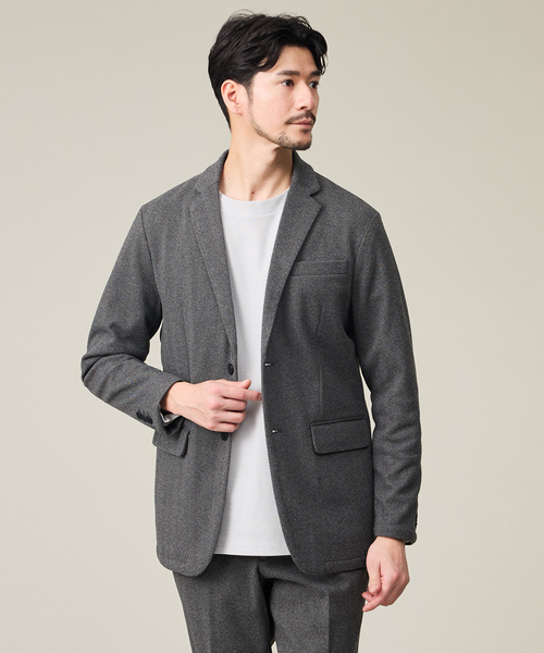 ABAHOUSE GRAY(アバハウスグレイ)の「【上下2点SET/WEB限定】ヘリンボーン ジャガード ニットセットアップ / スーツ(セットアップ・メンズ・ブルー/チャコールグレー/ブラック・44/46/48/50)」の5枚目の写真