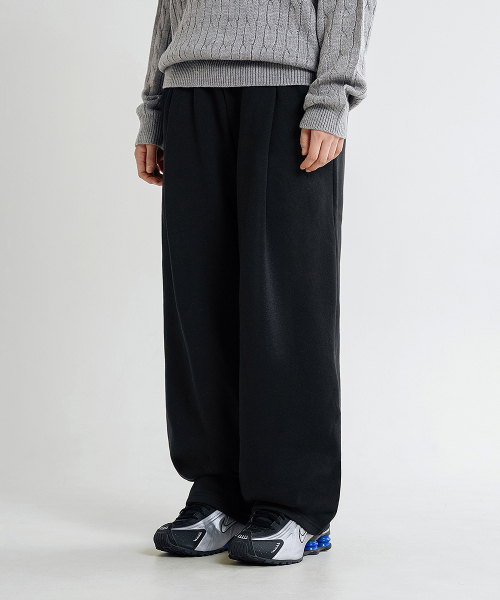 LEMAIN SECOND（リメインセカンド）の「[2PACK] ONE-TUCK WIDE SWEAT PANTS - BLACK (NON-FLEECE ver)（スウェットパンツ・レディース・その他・XX-LARGE/SMALL/MEDIUM/LARGE/X-LARGE）」の8枚目の写真