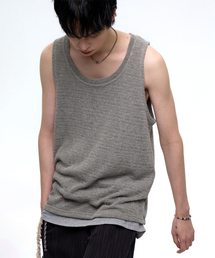RSSC（アールエスエスシー）の「LAYERED KNIT SLEEVELESS - KHAKI（Tシャツ/カットソー）」
