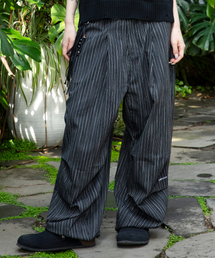 GLACK（グラック）の「GP139ストライプリネンイージーパンツ（BLACK）（その他パンツ）」