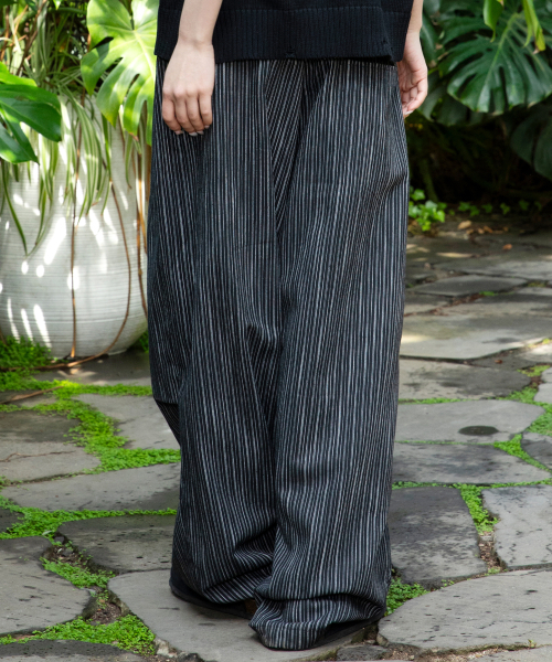 GLACK（グラック）の「GP139ストライプリネンイージーパンツ（BLACK）（その他パンツ・レディース・その他・LARGE/MEDIUM/SMALL）」の3枚目の写真