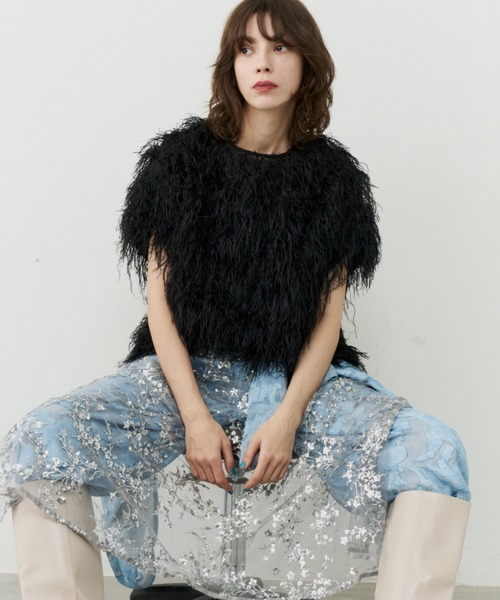 yae(ヤエ)の「Fluffy T-shirt blouse/フラッフィーTシャツブラウス(シャツ/ブラウス・レディース・ホワイト/ブラック・FREE)」の22枚目の写真