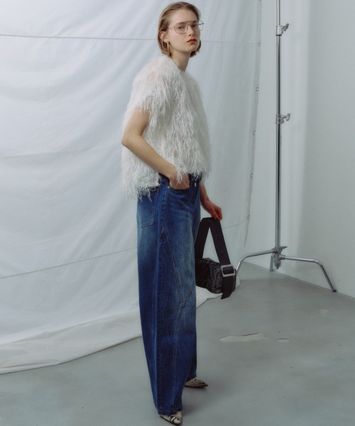 yae(ヤエ)の「Fluffy T-shirt blouse/フラッフィーTシャツブラウス(シャツ/ブラウス・レディース・ホワイト/ブラック・FREE)」の9枚目の写真