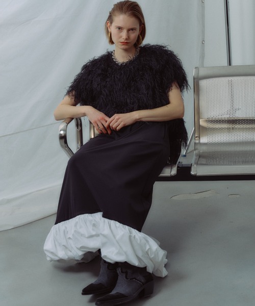 yae(ヤエ)の「Fluffy T-shirt blouse/フラッフィーTシャツブラウス(シャツ/ブラウス・レディース・ホワイト/ブラック・FREE)」の6枚目の写真