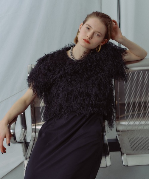 yae(ヤエ)の「Fluffy T-shirt blouse/フラッフィーTシャツブラウス(シャツ/ブラウス・レディース・ホワイト/ブラック・FREE)」の3枚目の写真