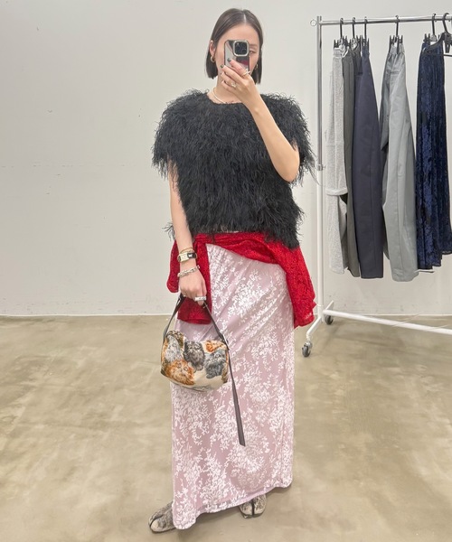 yae(ヤエ)の「Fluffy T-shirt blouse/フラッフィーTシャツブラウス(シャツ/ブラウス・レディース・ホワイト/ブラック・FREE)」の7枚目の写真