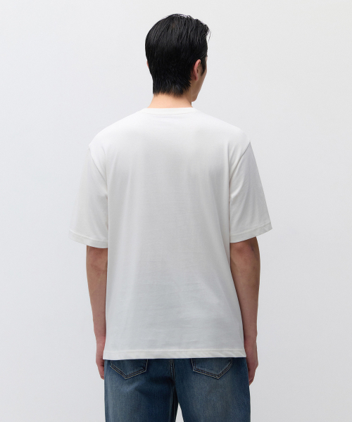 MUSINSA STANDARD（ムシンサスタンダード）の「[クールタンダード] リラックスフィットクルーネックTシャツ [クリーム]（Tシャツ/カットソー・メンズ・その他・SMALL/MEDIUM/LARGE/X-LARGE/XX-LARGE/XXX-LARGE）」の3枚目の写真