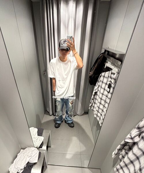 MUSINSA STANDARD（ムシンサスタンダード）の「[クールタンダード] リラックスフィットクルーネックTシャツ [クリーム]（Tシャツ/カットソー・メンズ・その他・SMALL/MEDIUM/LARGE/X-LARGE/XX-LARGE/XXX-LARGE）」の9枚目の写真