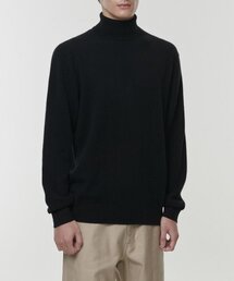 [プレミアム] カシミヤ100 タートルネックニット [ブラック]