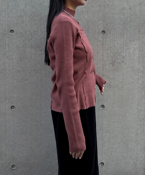 &g'aime（アンジェム）の「【&ｇ'aime 】レイヤードライクニット Layered Style Knit（ニット/セーター・レディース・オレンジ/ブラック/チャコールグレー/グレイッシュベージュ・FREE）」の17枚目の写真