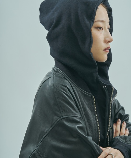 SISII x GENE HEAVENS)LEATHER BIG MA1 JACKET（MA-1）｜sisii（シシ