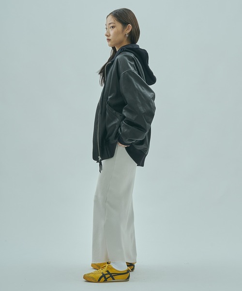 SISII x GENE HEAVENS)LEATHER BIG MA1 JACKET（MA-1）｜sisii（シシ