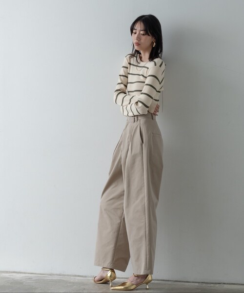 GALLEST（ギャレスト）の「チノシャンプレータックパンツ（その他パンツ・レディース・チャコールグレー/ベージュ・36/38/40）」の5枚目の写真