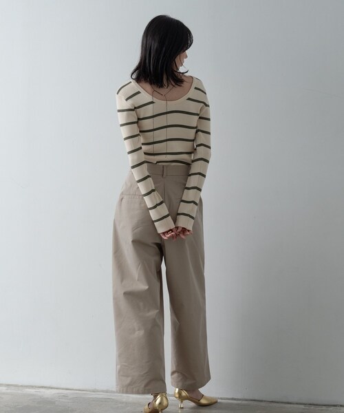 GALLEST（ギャレスト）の「チノシャンプレータックパンツ（その他パンツ・レディース・チャコールグレー/ベージュ・36/38/40）」の6枚目の写真