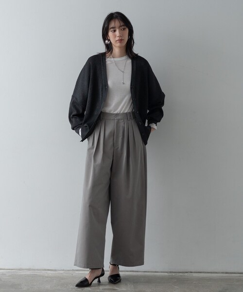 GALLEST（ギャレスト）の「チノシャンプレータックパンツ（その他パンツ・レディース・チャコールグレー/ベージュ・36/38/40）」の10枚目の写真