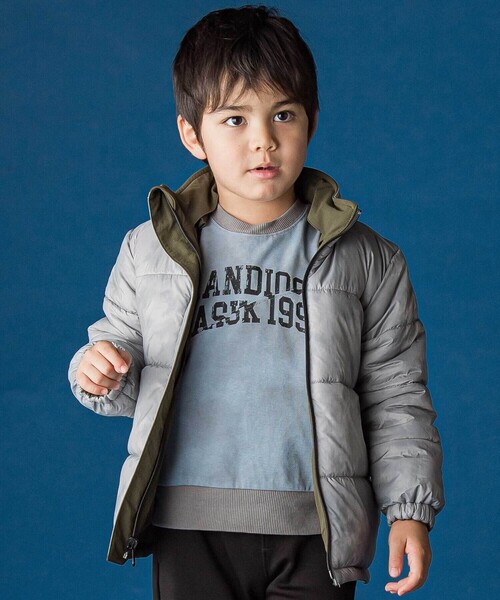 WASK（ワスク）の「リップストップ＆タイダイリバーシブルジャケット（ダウンジャケット/コート・キッズ・グリーン・130cm/150cm/140cm/160cm/120cm）」の3枚目の写真