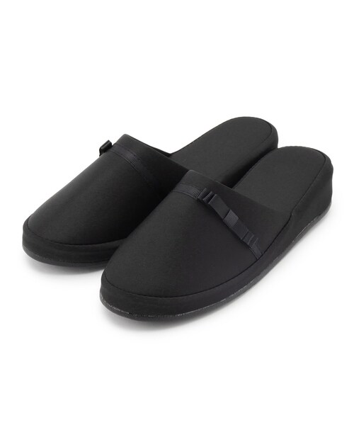 SHOO・LA・RUE(シューラルー)の「【セレモニー】トート付き ヒールスリッパ(ルームシューズ/スリッパ・レディース・ブルー系その他/ブラック・00)」の1枚目の写真