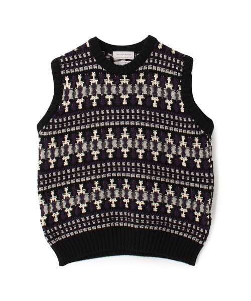 別注】Redeux メリノウールフェアアイル柄 クルーネックニットベスト