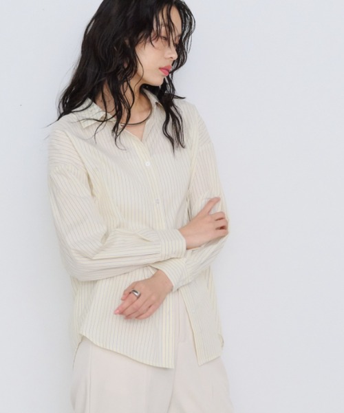 Shelly island(シェリーアイランド)の「オーバーサイズストライプシャツ(シャツ/ブラウス・レディース・ブルー/ピンク/イエロー・FREE)」の17枚目の写真