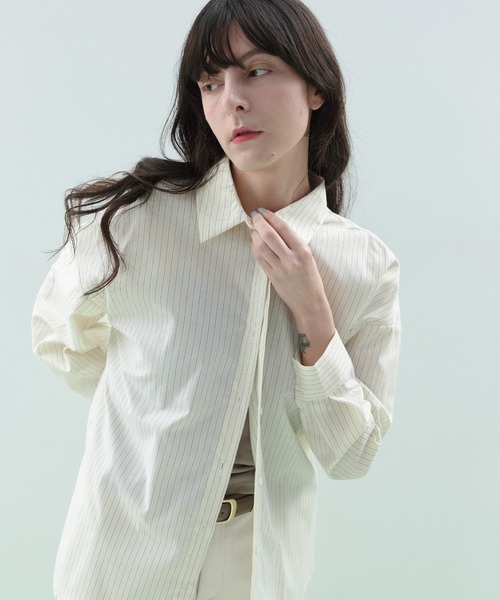 Shelly island(シェリーアイランド)の「オーバーサイズストライプシャツ(シャツ/ブラウス・レディース・ブルー/ピンク/イエロー・FREE)」の22枚目の写真