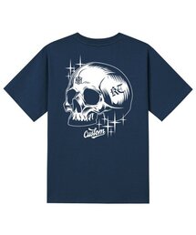 KTN0190 スカルアート 半袖Tシャツ ネイビー