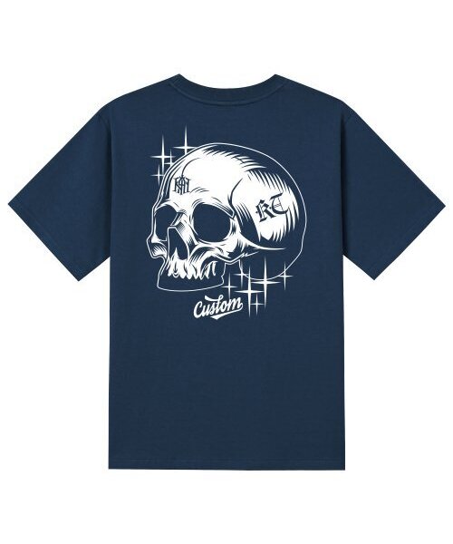 KAN6312(カン6312)の「KTN0190 スカルアート 半袖Tシャツ ネイビー(Tシャツ/カットソー・メンズ・その他・LARGE/MEDIUM/SMALL/X-LARGE)」の1枚目の写真