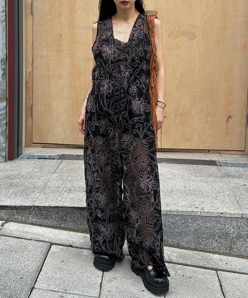 Ameri(�A����)��2WAY SILHOUETTE V NECK ROMPERS(�Ȃ�/�I�[���C������)