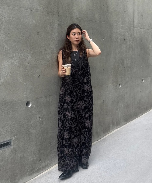 2WAY SILHOUETTE V NECK ROMPERS（つなぎ/オールインワン）｜Ameri