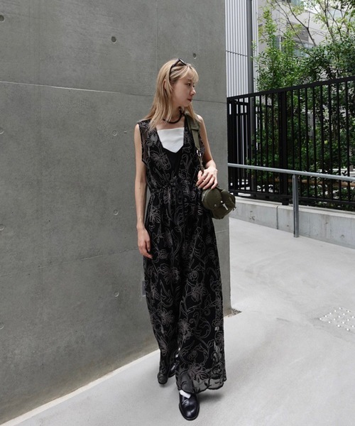 2WAY SILHOUETTE V NECK ROMPERS（つなぎ/オールインワン）｜Ameri