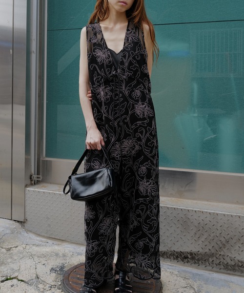 2WAY SILHOUETTE V NECK ROMPERS（つなぎ/オールインワン）｜Ameri
