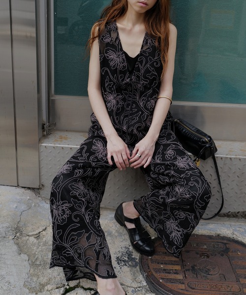 2WAY SILHOUETTE V NECK ROMPERS（つなぎ/オールインワン）｜Ameri