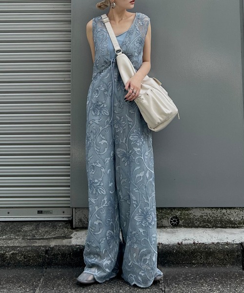 2WAY SILHOUETTE V NECK ROMPERS（つなぎ/オールインワン）｜Ameri